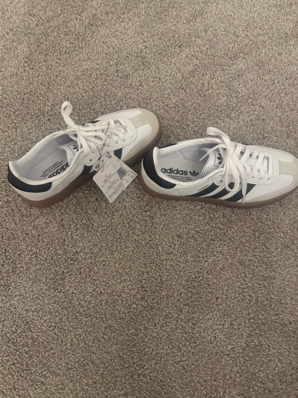 Adidas White and Black Sambae Sneakers - Picture 4 of 6